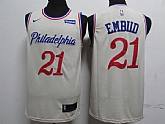 76ers 21 Joel Embiid Cream 2019-20 City Edition Nike Swingman Jersey,baseball caps,new era cap wholesale,wholesale hats